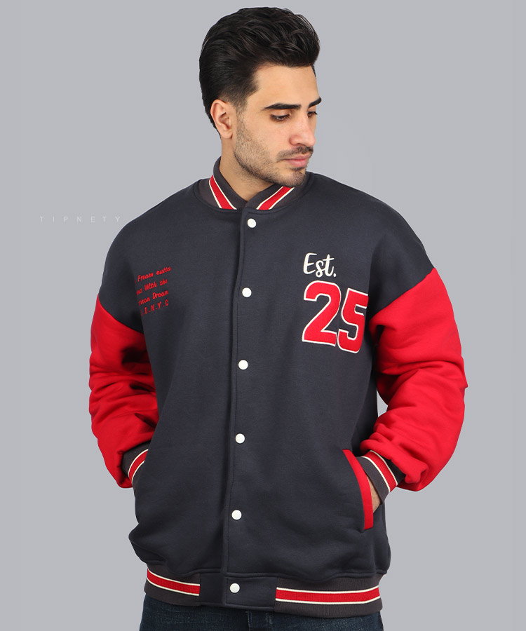 سویشرت مردانه مدل بیسبالی بدون کلاه 1928