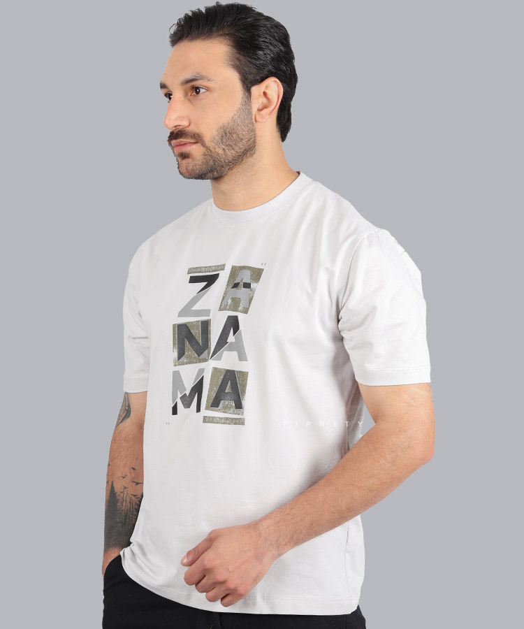                                                                                                                                                                                     یشمی شتری صدری خاکی طوسی روشن تیشرت چاپی 1417  - تصویر 4