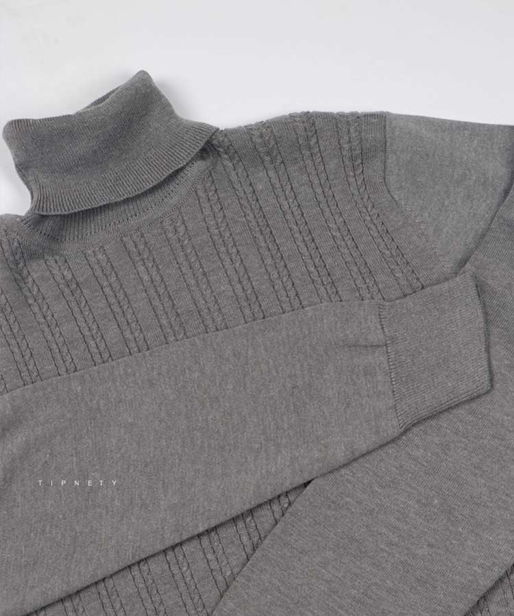                                                                                 ذغالی ملانژ شکلاتی پاییزه یقه اسکی 5303  - تصویر 7