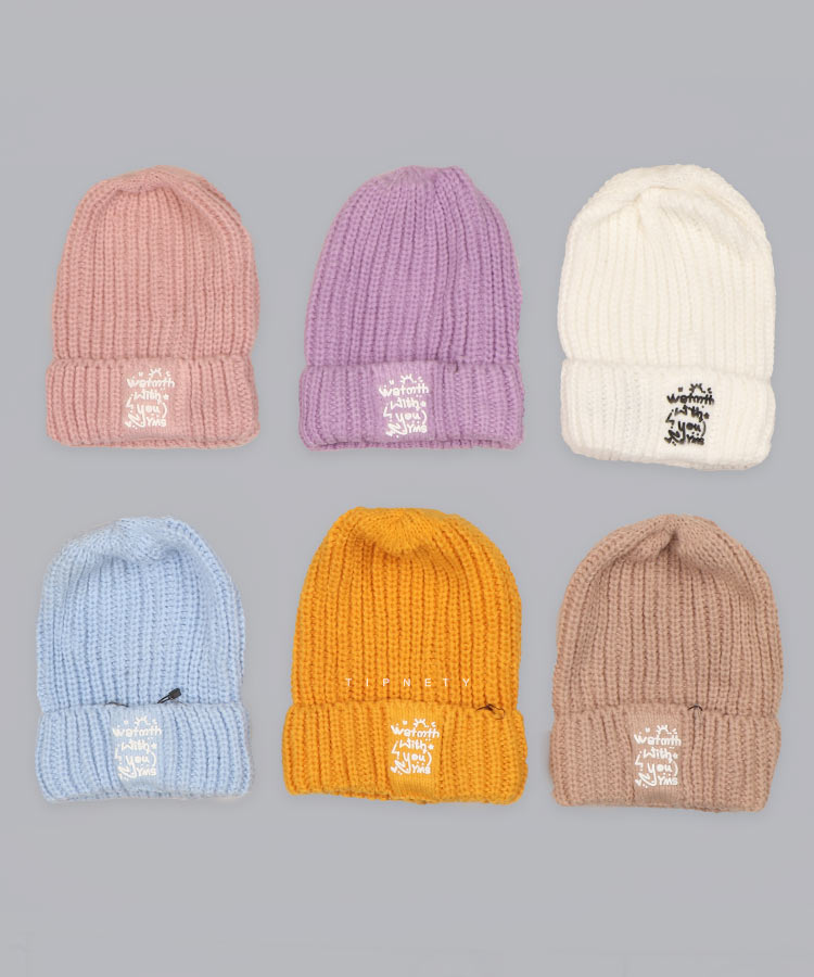 کلاه بافتنی زمستانه گلدوزی شده 0354