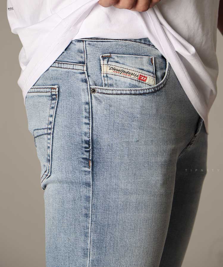 شلوار جین اسلیم مردانه آبی روشن 4027