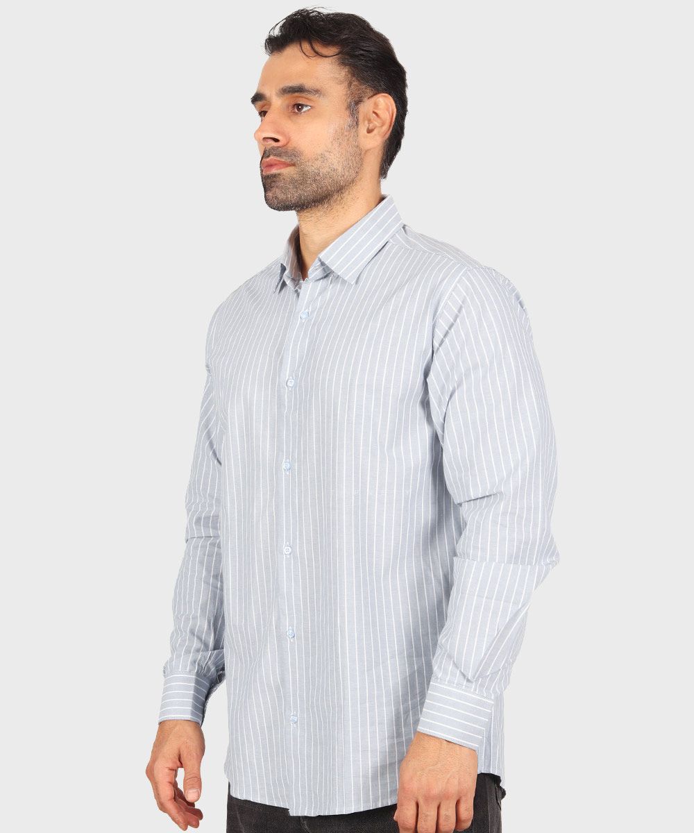                               طوسی دودی سفید آبی روشن پیراهن آستین بلند فیت 0346  - تصویر 9