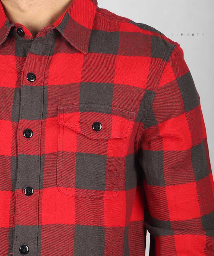 پیراهن مردانه قرمز و مشکی چهارخانه 4183