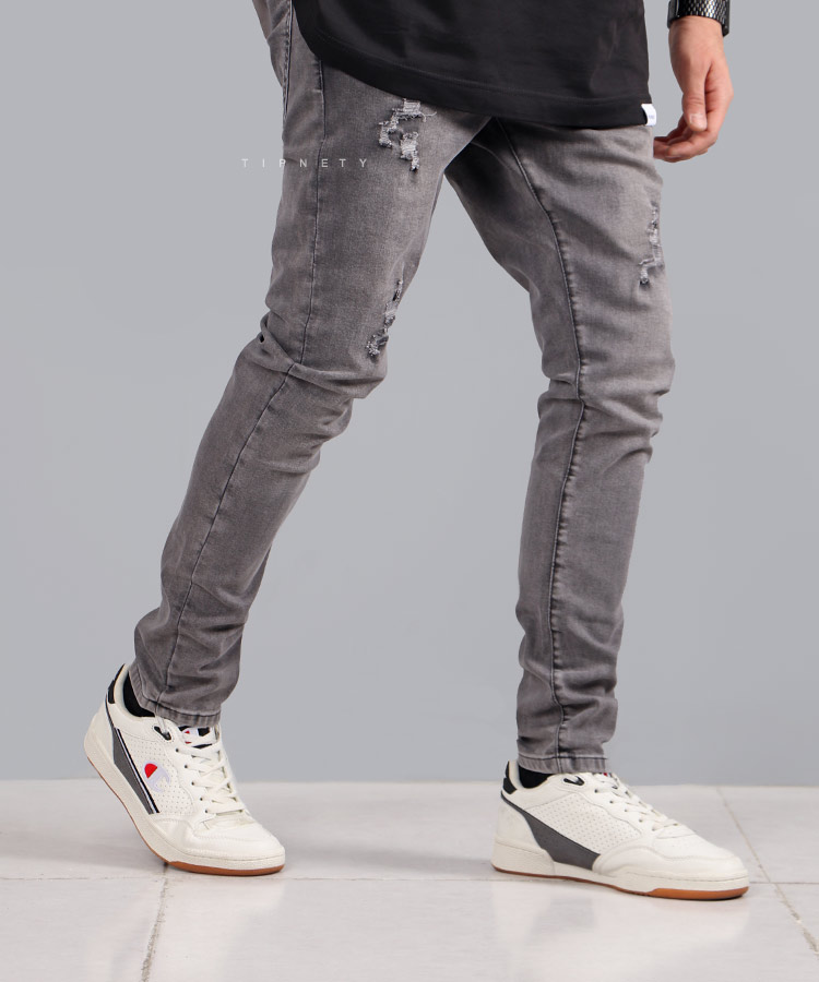 شلوار جین اسکینی مردانه ذغالی 3551