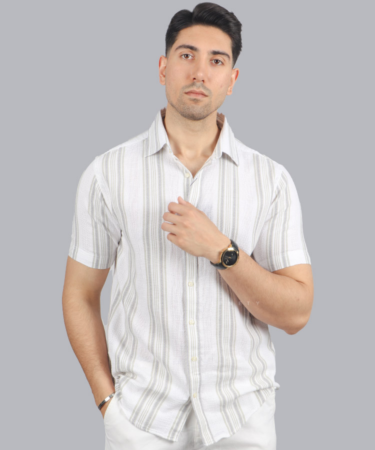 پیراهن آستین کوتاه مردانه کنفی 1231