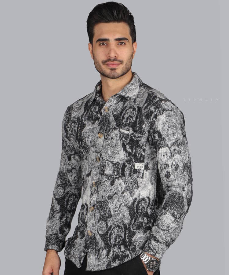                                                                                         کرم سورمه ای مشکی پاییزه پیراهن 0843  - تصویر 4