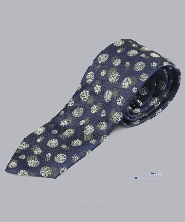 کراوات طرح دار نارنجی و سورمه ای 7214