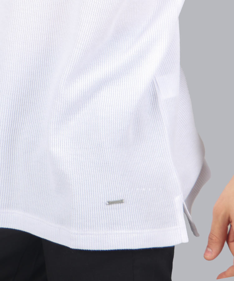                                                                                                     نسکافه ای سفید نوک مدادی سورمه ای تیشرت یقه دار 1685  - تصویر 8