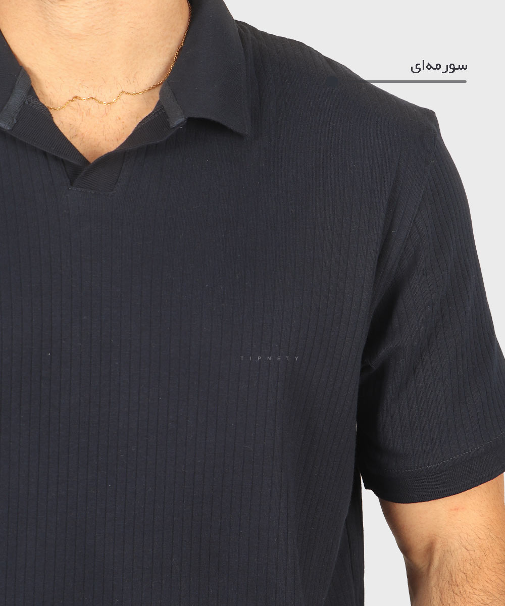                                     سورمه ای صدری آجری آبی روشن مشکی خاکی یشمی کرم تیشرت یقه دار 1756  - تصویر 14