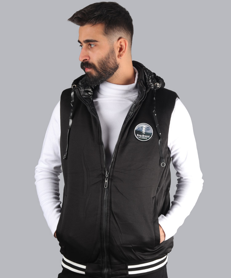                                         سورمه ای طوسی مشکی زمستانه پافر 8829  - تصویر 4