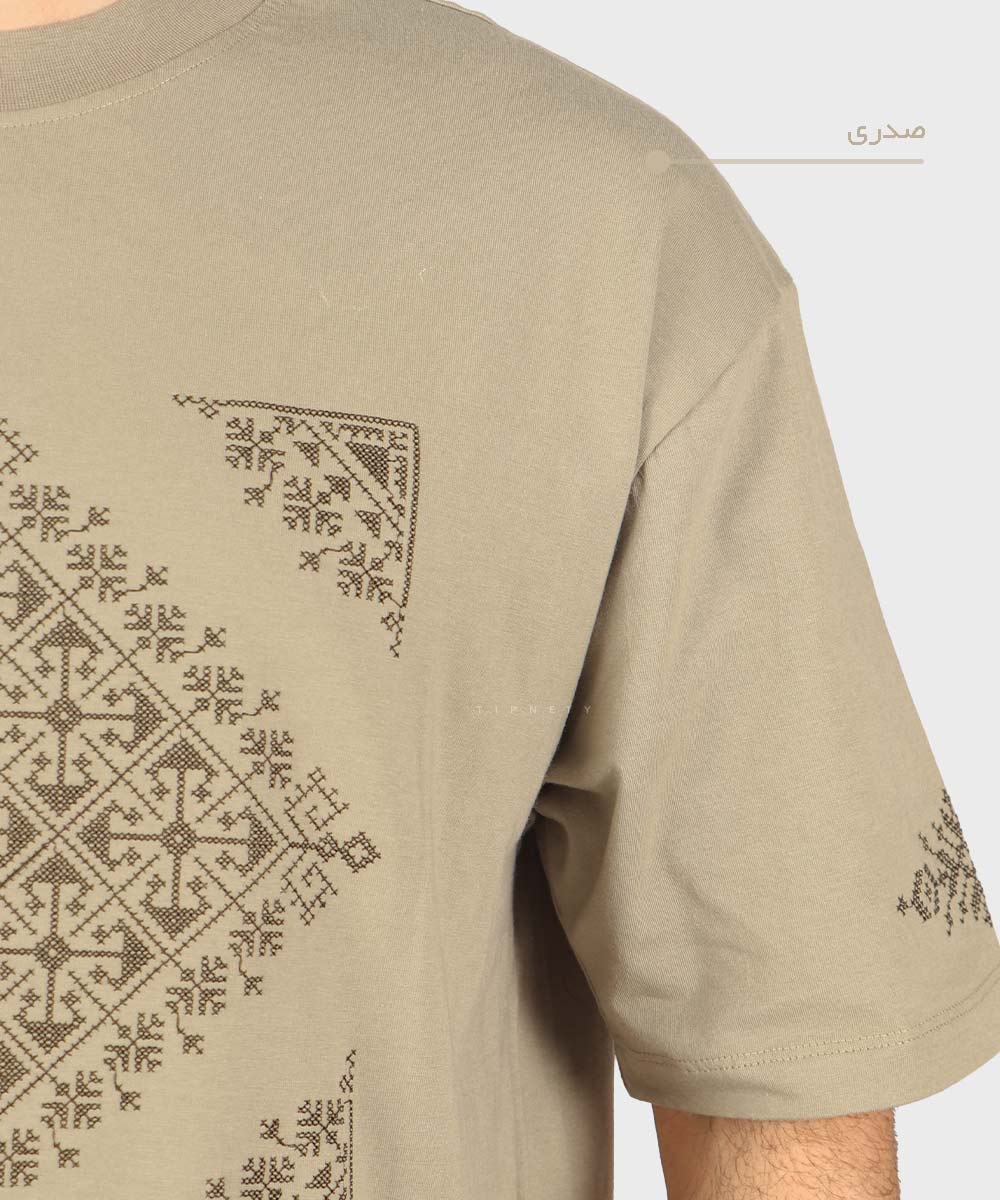           لجنی آبی روشن صدری زرشکی تیشرت لش 1719  - تصویر 6