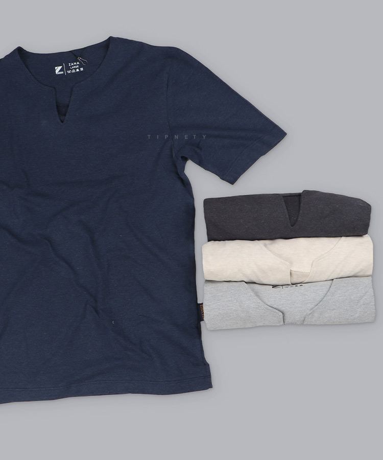                                                                                                                                               کرم ملانژ سورمه ای مشکی تیشرت کوبایی 1147  - تصویر 3