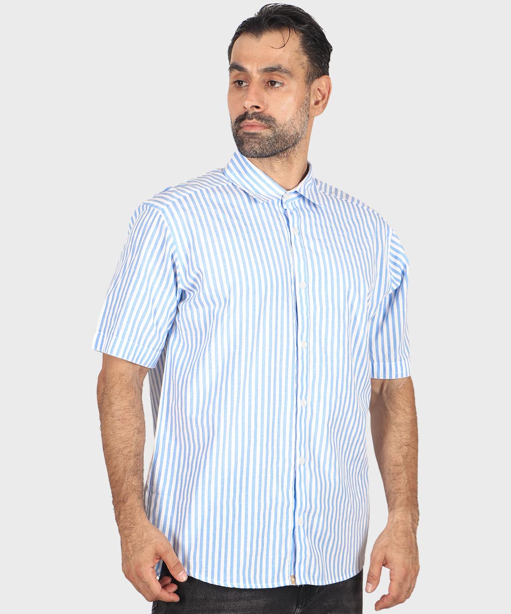 پیراهن لینن مردانه آستین کوتاه 4040