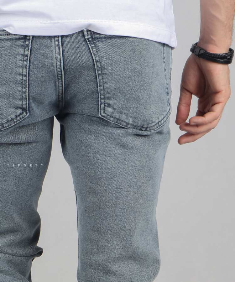                                                 آبی چرک سورمه ای تینت ذغالی طوسی آبی روشن شلوار جین اسلیم 3835  - تصویر 3