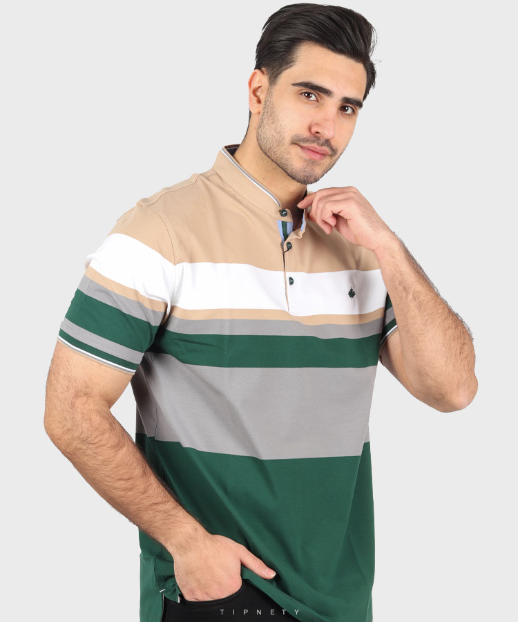                                                                                 خاکی طوسی قرمز خردلی تیشرت یقه دار 7824  - تصویر 3