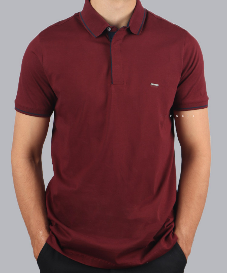                                                                                                                                                                                                                             زیتونی لجنی سبز نوک مدادی زرشکی سورمه ای آجری سفید مشکی تیشرت یقه دار 0556  - تصویر 8