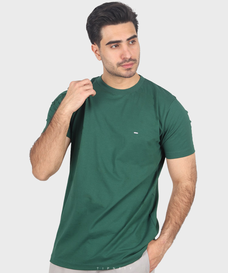 تیشرت ساده سبز مردانه 9144