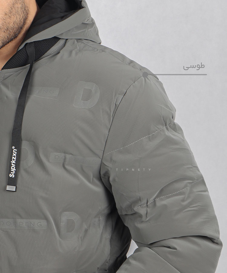                                                                                                                                                                         سفید صدری مشکی طوسی سبز زمستانه کاپشن 0156  - تصویر 8