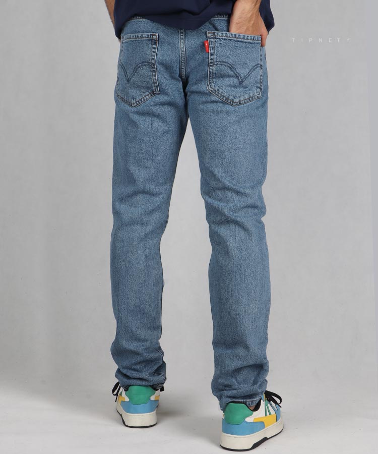 شلوار جین اسلیم مردانه آبی کد 0199