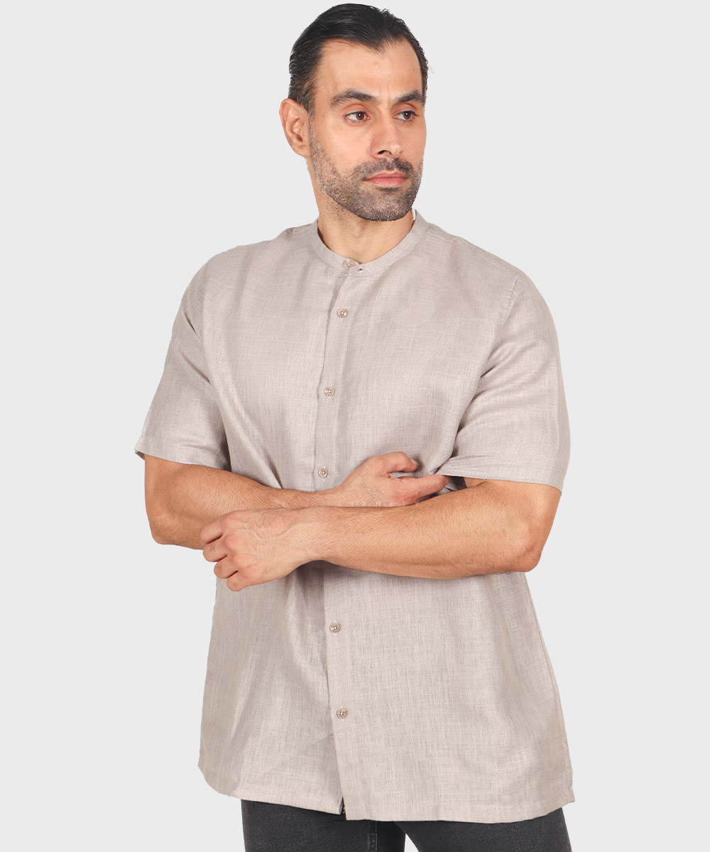 پیراهن لینن مردانه یقه دیپلمات 2640