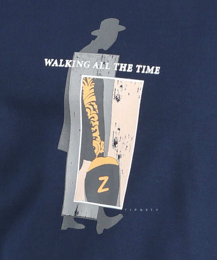                                                 لجنی سورمه ای مشکی تیشرت چاپی 1419  - تصویر 9