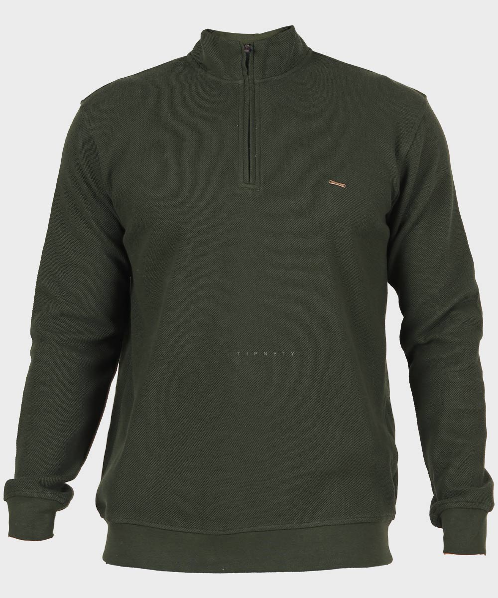 تیشرت آستین بلند یقه اسکی و نیم زیپ 0624