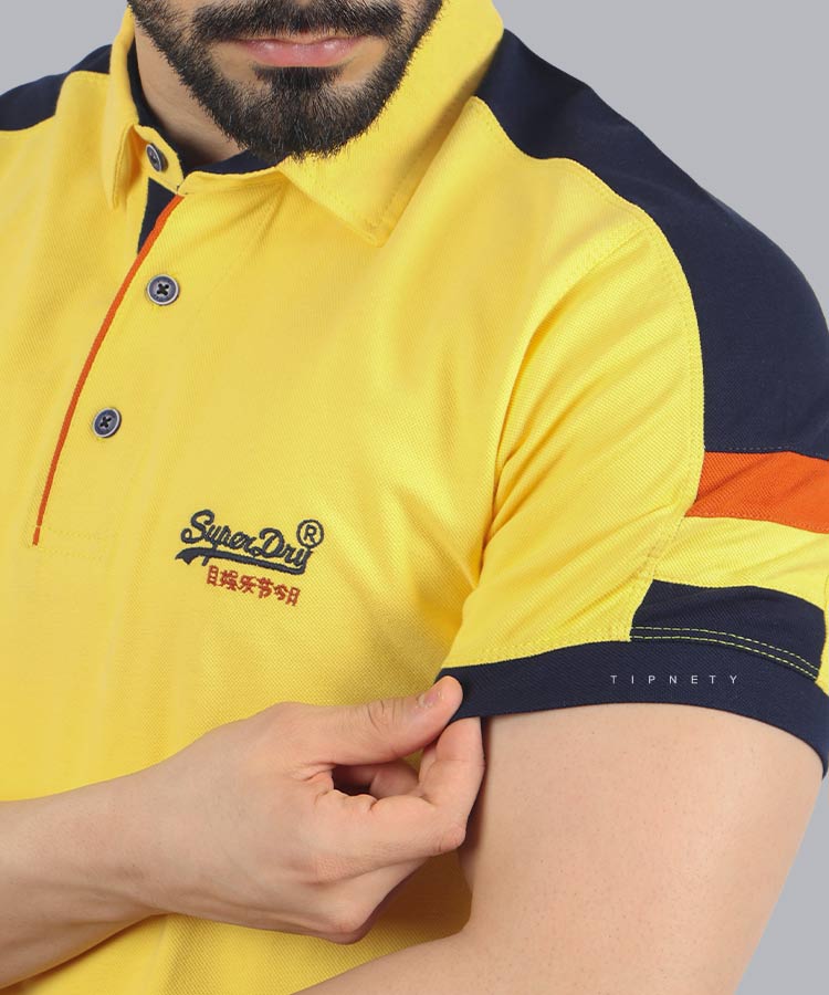                                                             زرد صورتی   تیشرت یقه دار 5361  - تصویر 4