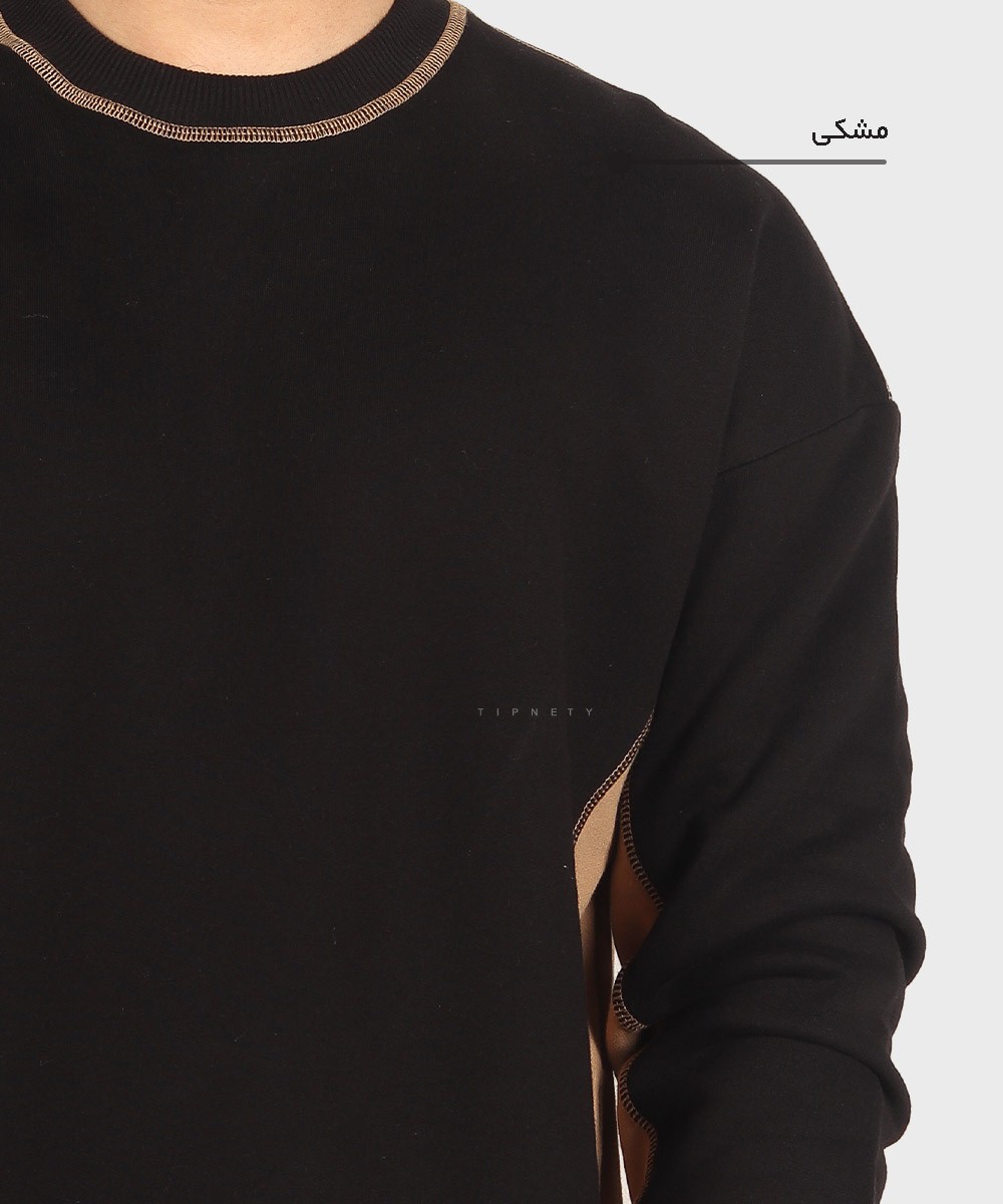       طوسی تیره مشکی پاییزه پلیور 1776  - تصویر 4