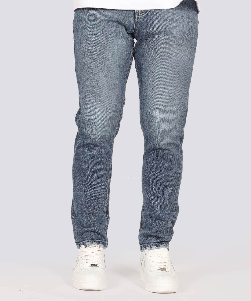 شلوار جین مام فیت مردانه آبی تیره 0668