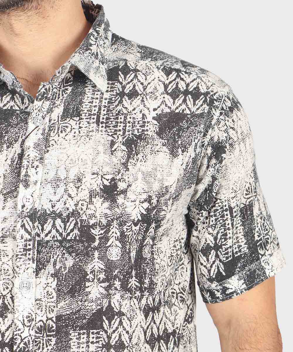 پیراهن مردانه مشکی آستین کوتاه 0243