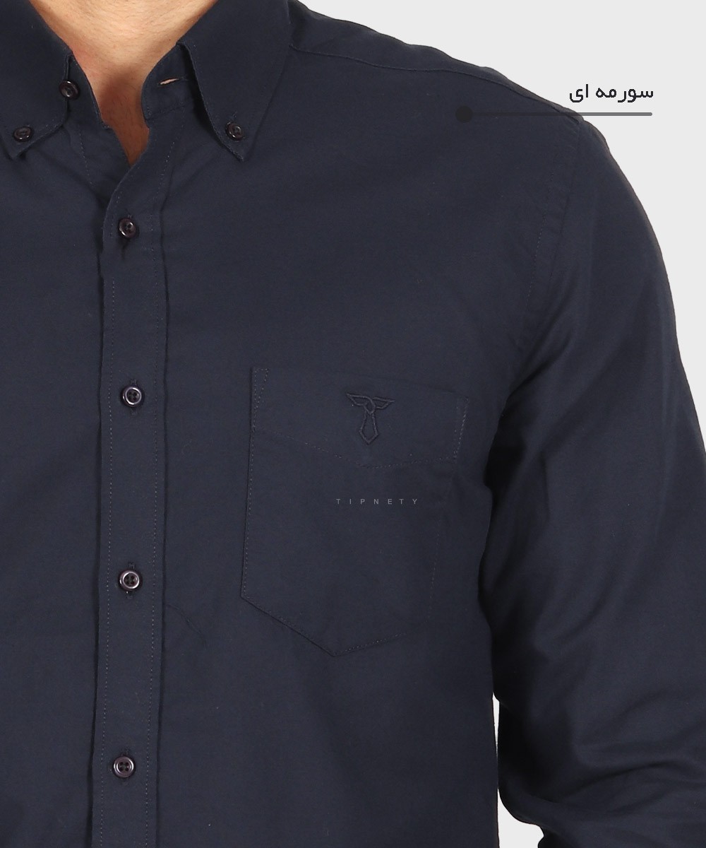 قهوه ای ذغالی سورمه ای لجنی مشکی سبز سفید آبی روشن پیراهن آستین بلند کلاسیک 3990  - تصویر 9