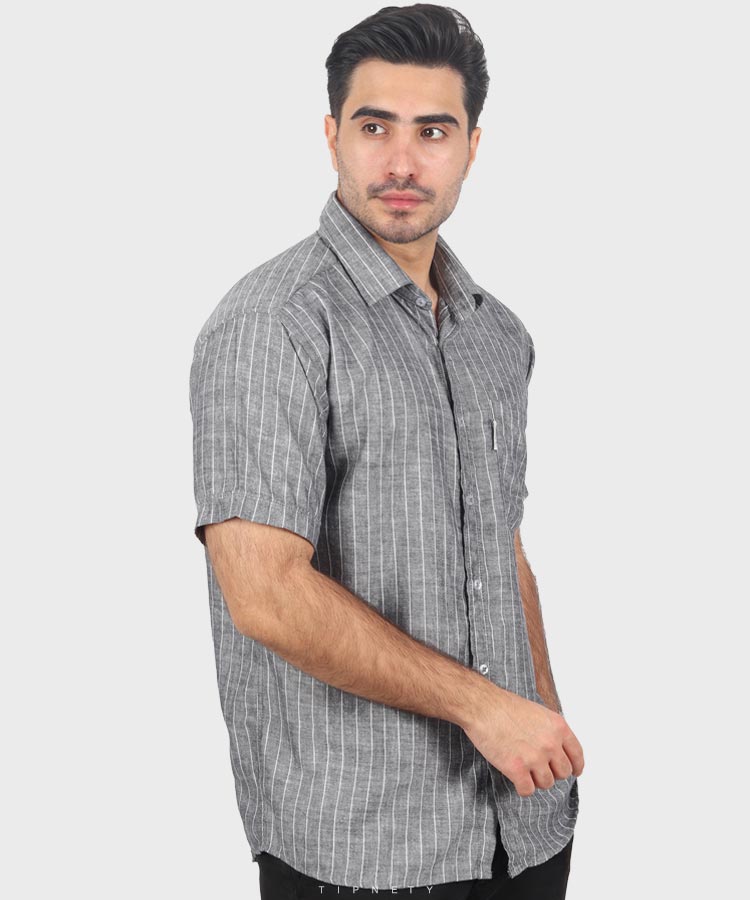                                                                                     سبز طوسی تیره آبی تیره سفید کرم پیراهن آستین کوتاه کلاسیک 0907  - تصویر 5