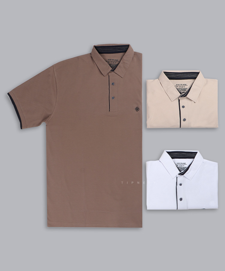 تیشرت یقه دار سایز بزرگ مردانه 6206