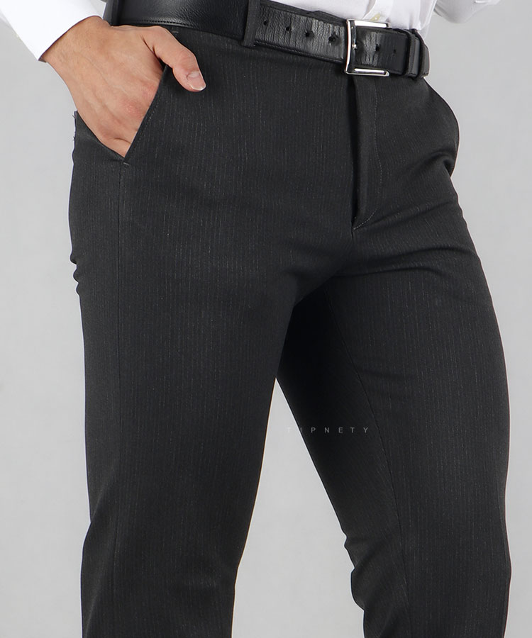                                                                                     نوک مدادی سورمه ای مشکی طوسی ذغالی شلوار پارچه ای راسته 0123  - تصویر 9