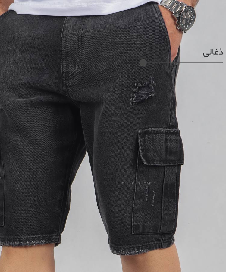                                                                                                     آبی روشن طوسی دودی ذغالی راحتی شلوارک 5258  - تصویر 4