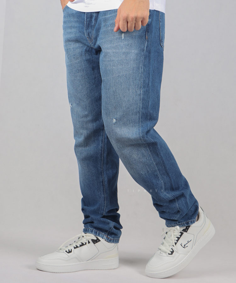شلوار جین استرایت فیت مردانه آبی 6084