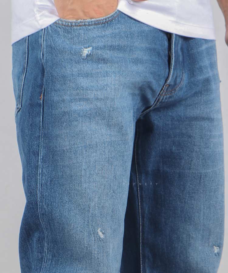 شلوار جین استرایت فیت مردانه آبی 6084