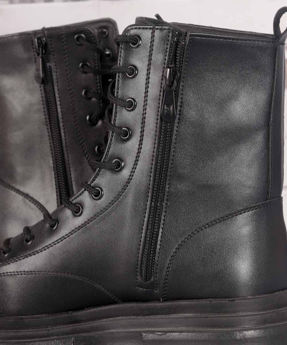 نیم بوت مردانه مشکی زیپ دار 0519
