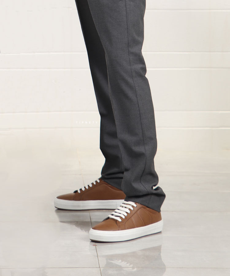 کفش ونس قهوه ای مردانه لژ سفید 2604