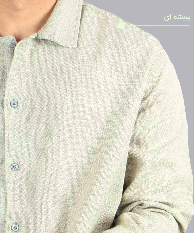                                                                         کرم مشکی پسته ای صدری سفید پیراهن آستین بلند فیت 4021  - تصویر 4