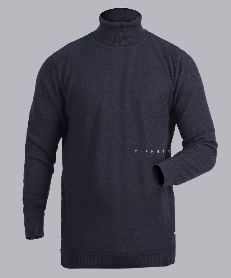 بافت یقه اسکی مردانه طرح دار 1434