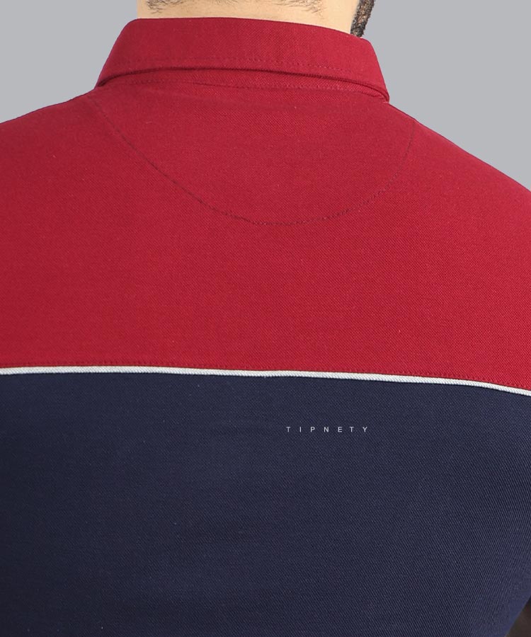                                                                                                   سرخابی زرشکی صورتی تیشرت یقه دار 5321  - تصویر 3