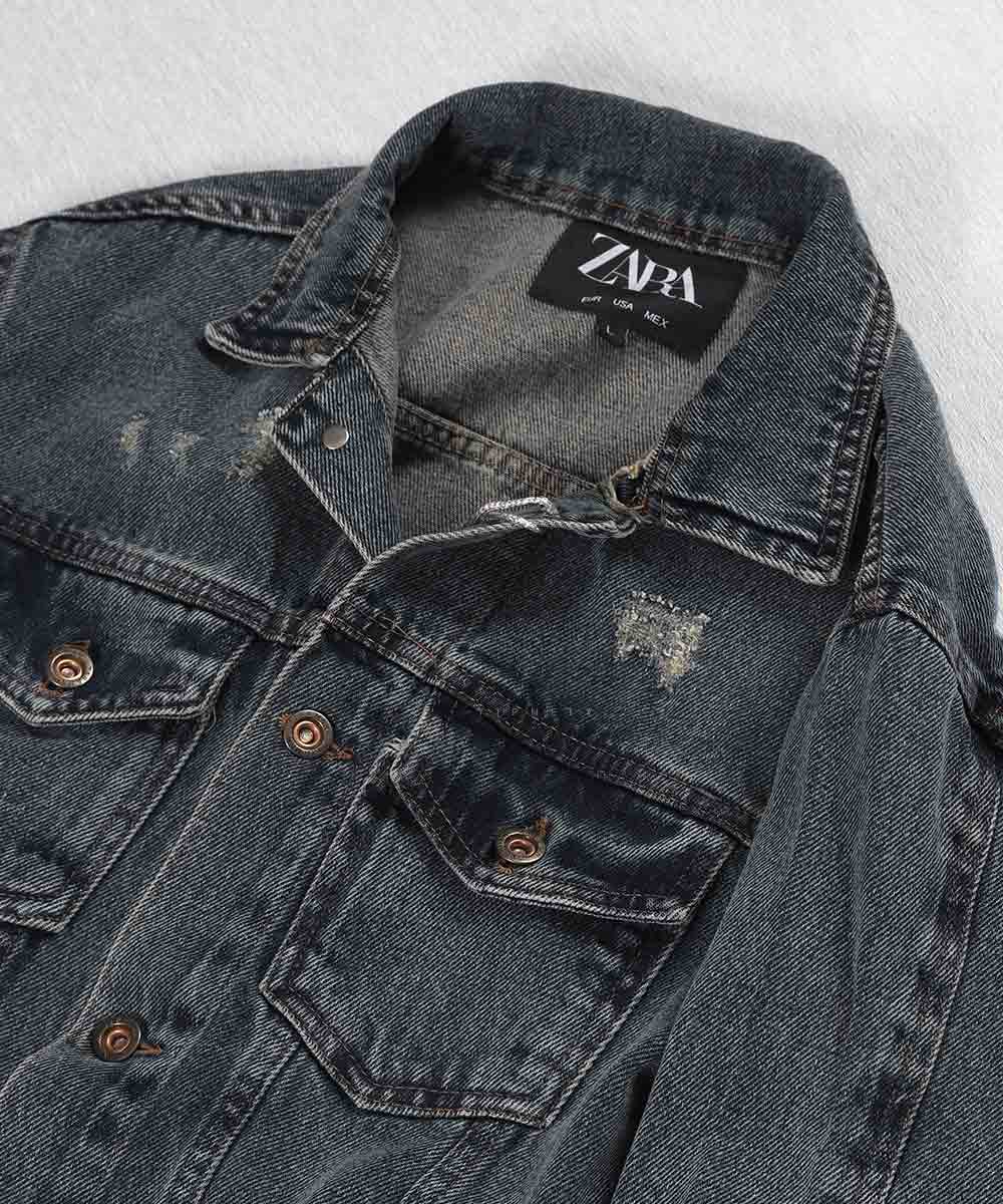 کت جین آبی چرک زخمی 0213