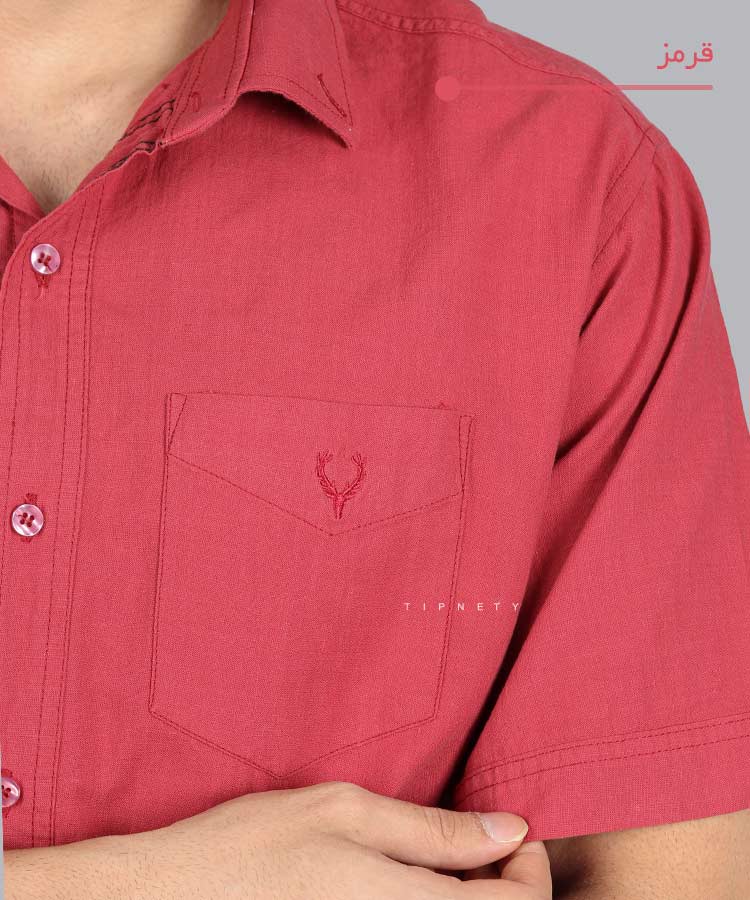                                                                                                                                                       شتری قرمز شکلاتی سبز آبی خاکی پسته ای فیروزه ای کرم یاسی پیراهن آستین کوتاه کلاسیک 4405  - تصویر 7