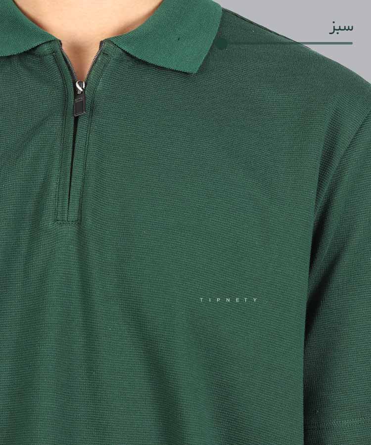                                                                                                 سبز ملانژ سورمه ای سفید مشکی تیشرت یقه دار 0563  - تصویر 6