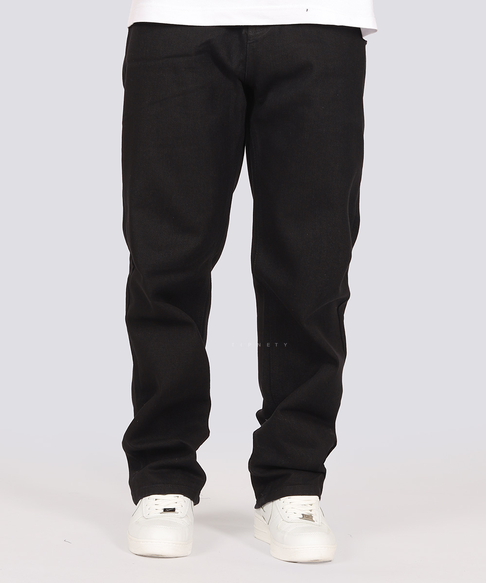 شلوار جین بگ مردانه مشکی و ساده 0849