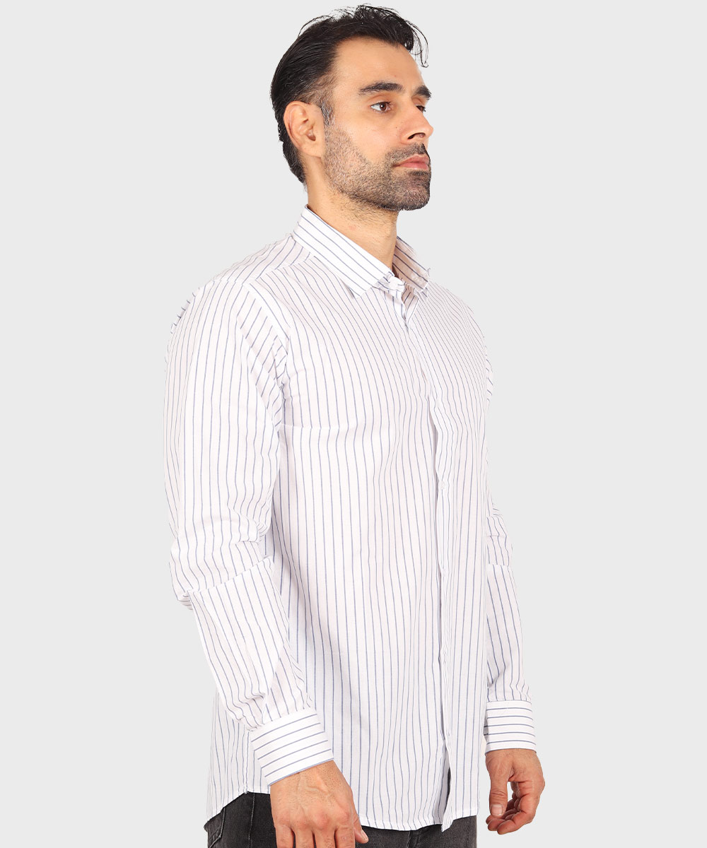                               طوسی دودی سفید آبی روشن پیراهن آستین بلند فیت 0346  - تصویر 13