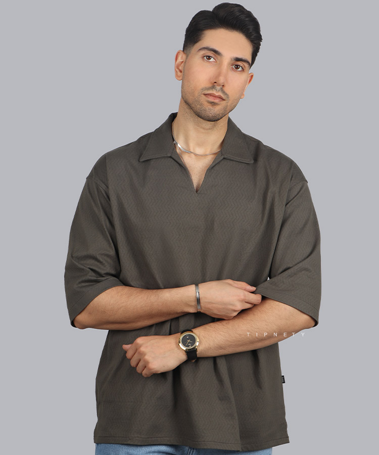                                                                                                                                                                                                 طوسی کرم مشکی سفید لجنی تیشرت لش 1601  - تصویر 4