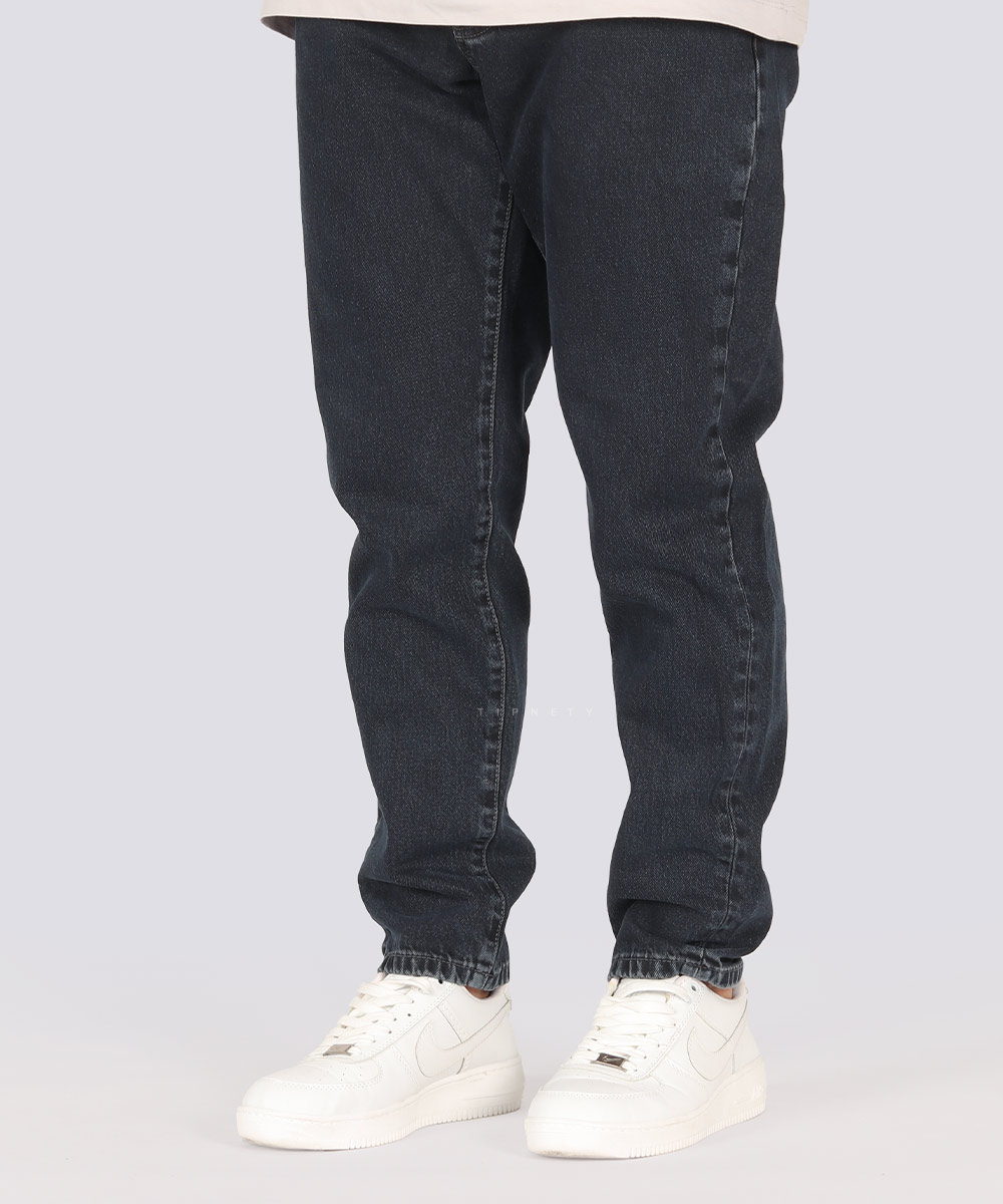 شلوار جین مام فیت مردانه سورمه ای 3917