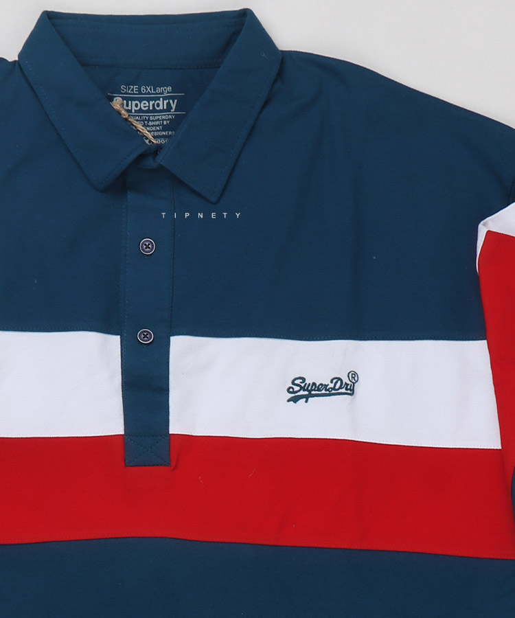 تیشرت یقه دار سایز بزرگ مردانه آبی 5305